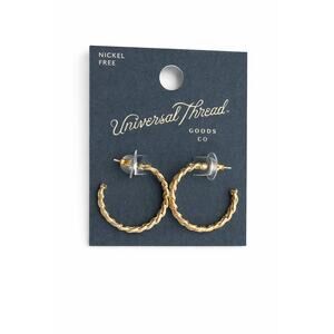 Universal Thread Gold Twisted Hoop Earrings Nickel Free New